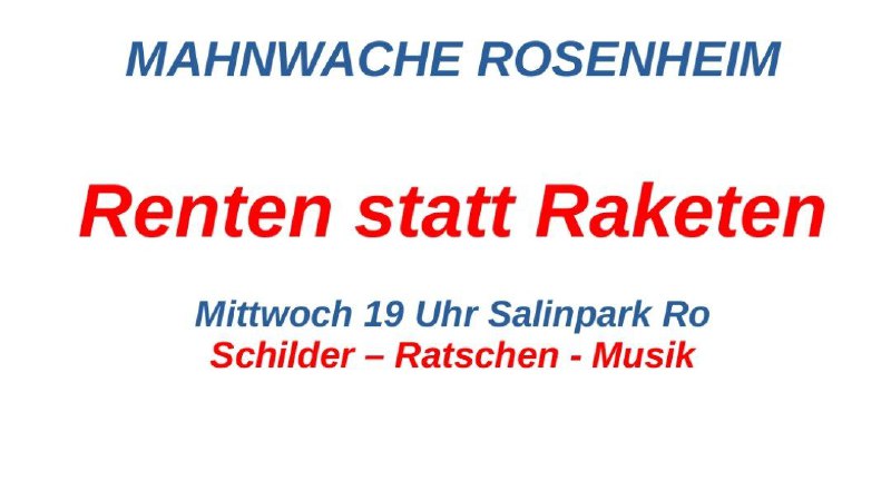 Mahnwache Rosenheim Info