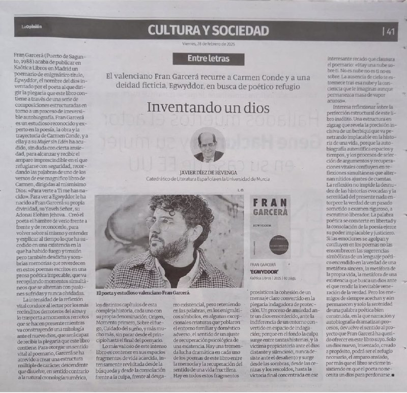 Francisco Díez de Revenga escribe sobre …
