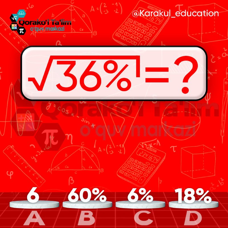 *****✅*** Ifodani hisoblab to'g'ri javobni toping …