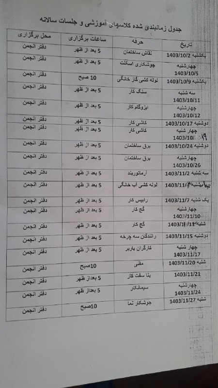 استادکاران بزرگوار لطفا موقع تعین شده …