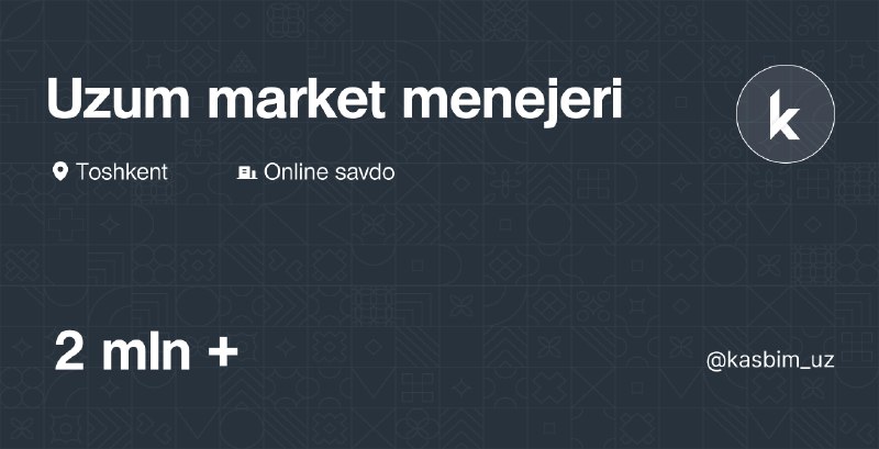 **Uzum market menejeri**