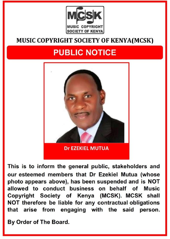 MUSIC Copyright Society of Kenya (MCSK) …