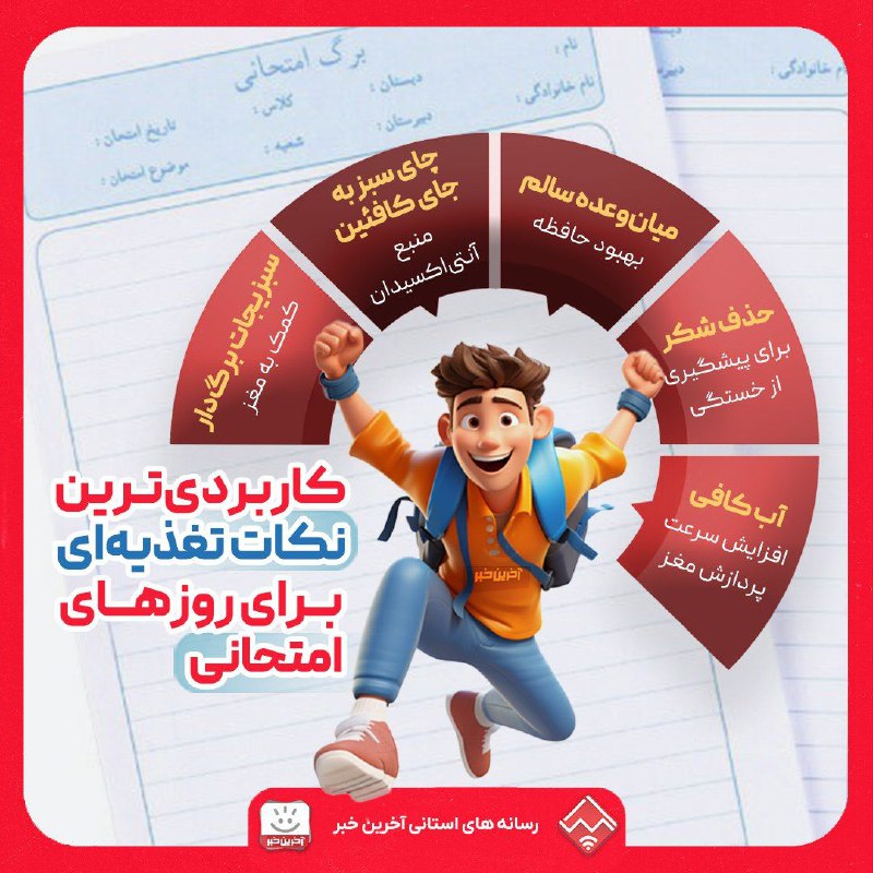 ***🔺***کابردی‌ترین نکات تغذیه‌ای برای روزهای امتحانی