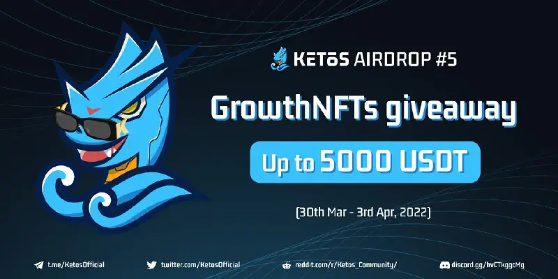 ***🎉*** 5000 USDT GIVEAWAY TO KETOS COMMUNITY!