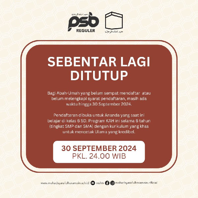 Bagi Abah-Umah yang belum sempat mendaftar …