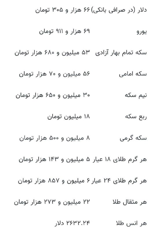 ***?*** قیمت طلا، سکه و ارز …