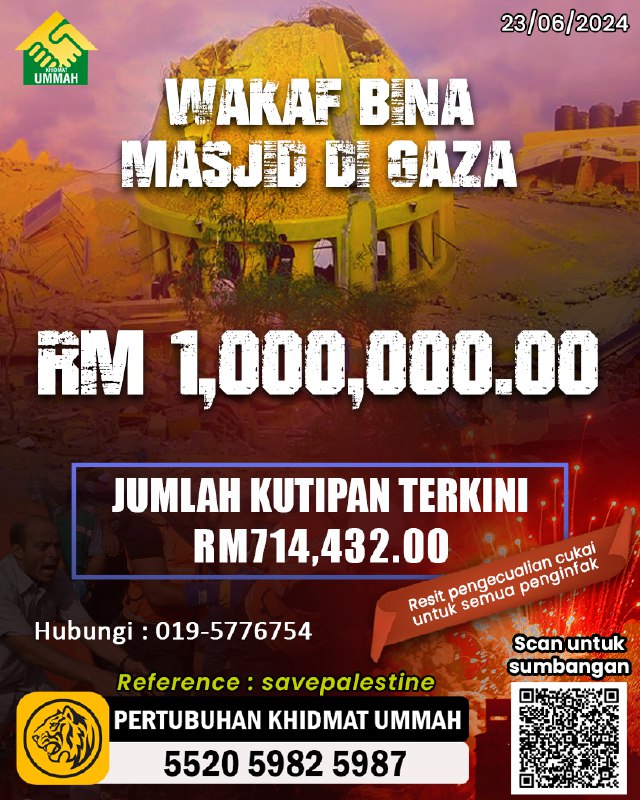 MASJID MALAYSIA DI GAZA TELAH HANCUR …