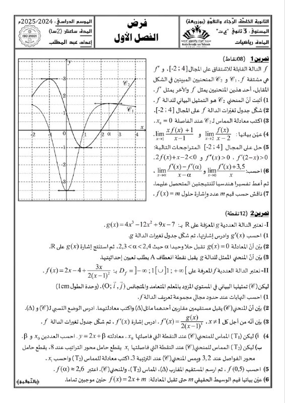 الفرض الأول