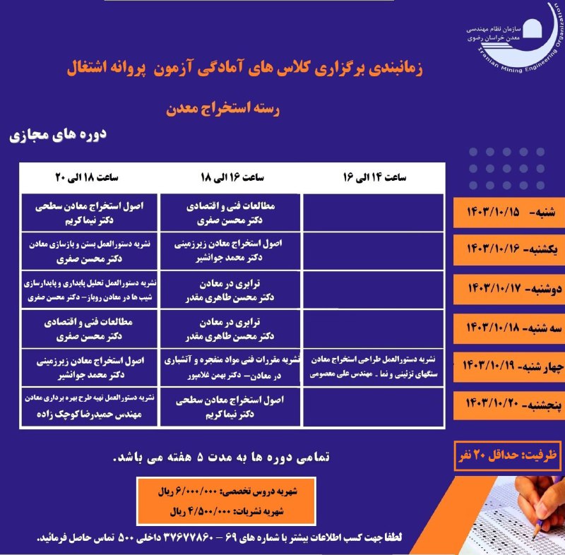 **لینک های ثبت نام دوره های …