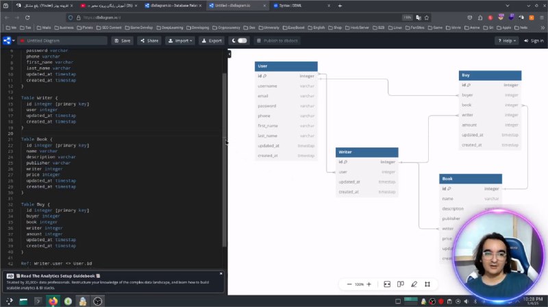 آموزش طراحی پایگاه داده با dbdiagram