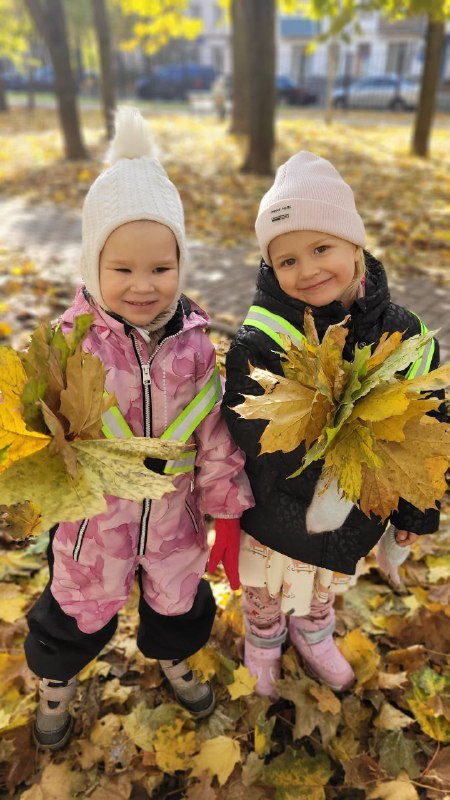 Прогулка в средней группе. Собирали листочки***🍂******🍃***. …