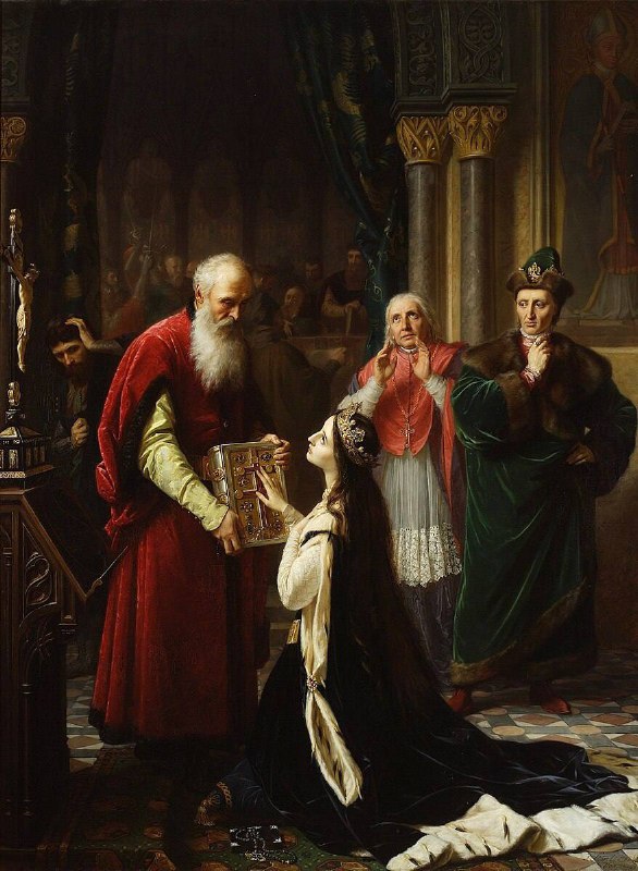 «queen jadwiga's oath» by jozef simmler