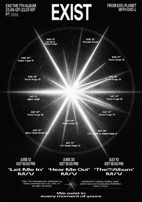 EXO 'EXIST' Schedule Poster