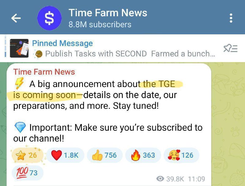 ***🎁***Time Farm TGE SOON***🔥******🔥******🔥***