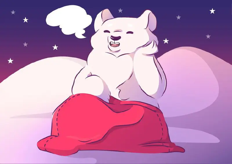 Уютный медведь желает спокойной ночи