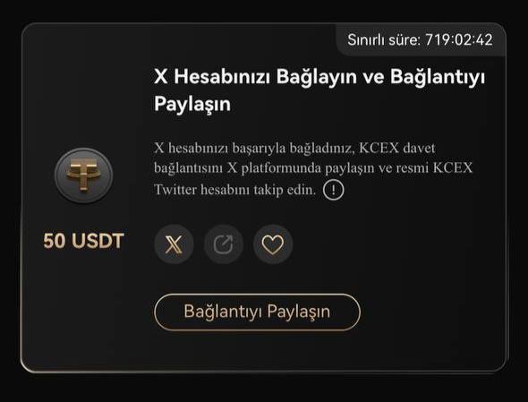 Kcex ödül 50$ olmuş.