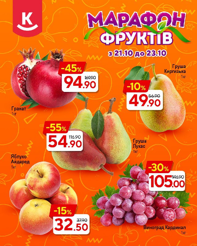 ***🍎******🍇*** **Марафон фруктів у КЛАСС продовжується!**