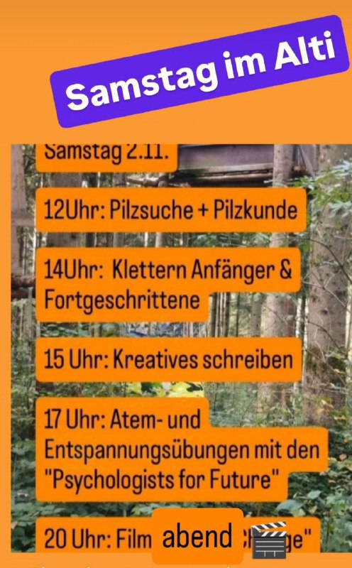 Morgen, Samstag, wieder abwechslungsreiches Programm im …