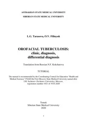 Orofacial tuberculosis - clinic, diagnosis, differential …