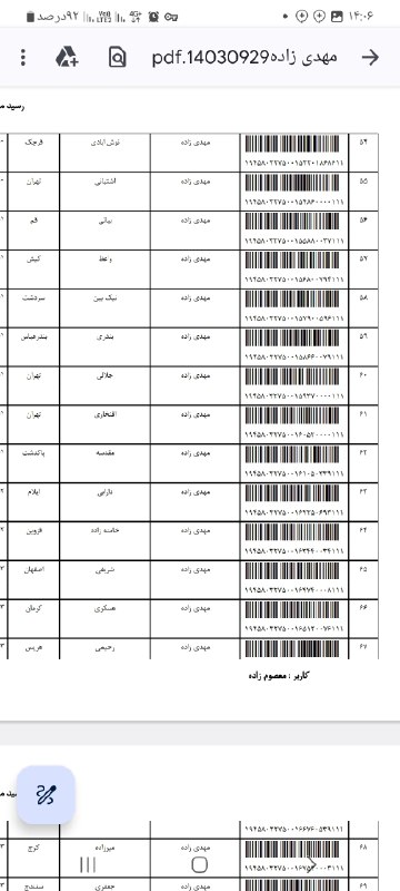 کد مرسولات S.P مهدی زاده