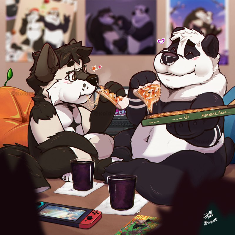 Pizza tastes better with friends :3