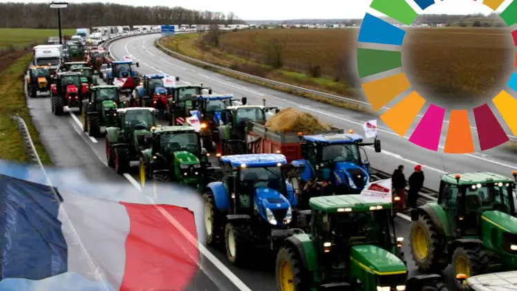 Francia: agricultores protestan y cortan rutas contra la Agenda 2030 y las políticas que asfixian al sector