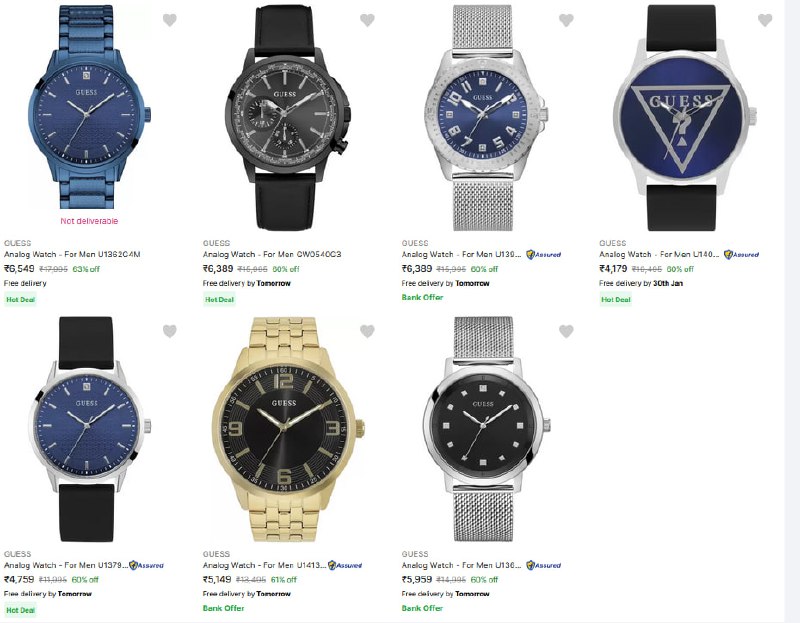 Upto 67% Off On Guess Watch.