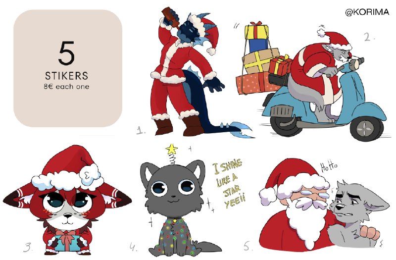 Christmas YCH Stickers