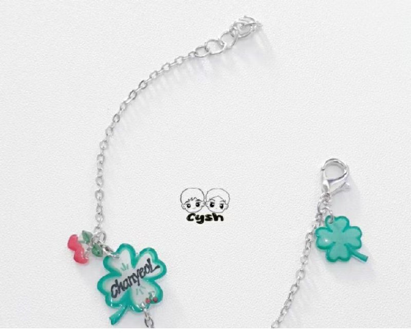 EXO Chanyeol Cherry Clover Bracelet (Gelang …