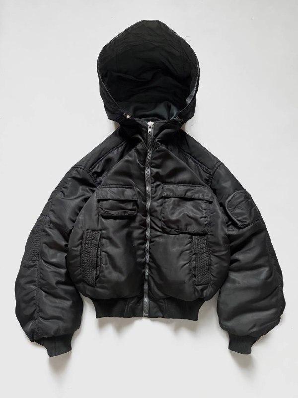 **Double-Sided Bomber Jacket w/ Hood**