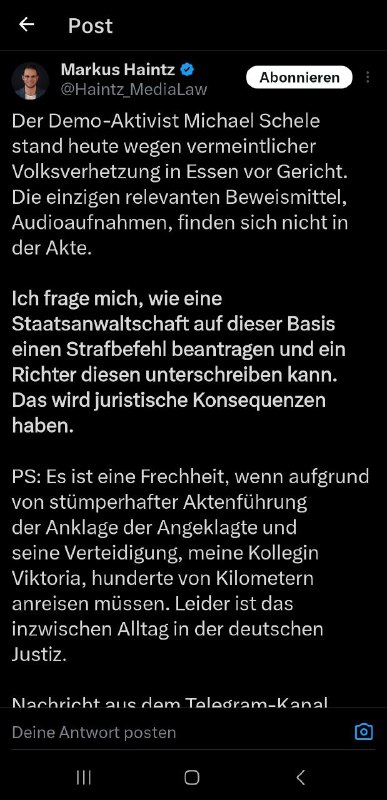 Markus Haintz über die Lynchjustiz im …