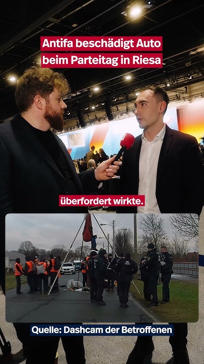 Videobeweis: Antifa-Angriff auf AfD-Auto.