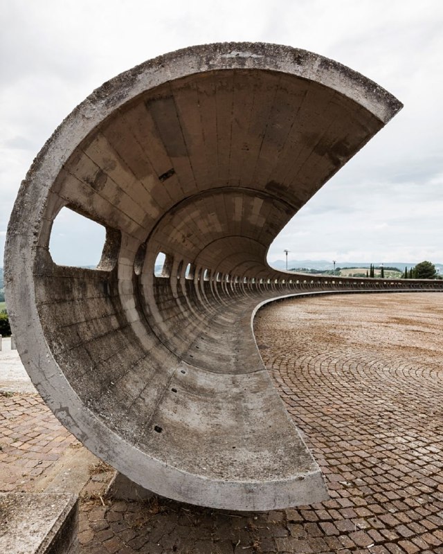 concrete bench, part of the santuario …