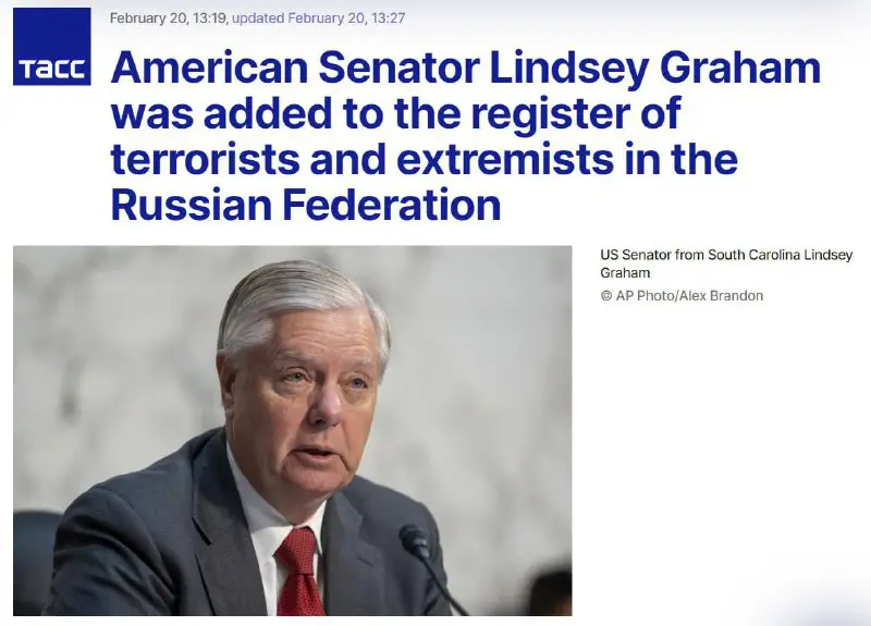 **JUST IN:** U.S. Senator Lindsey Graham …
