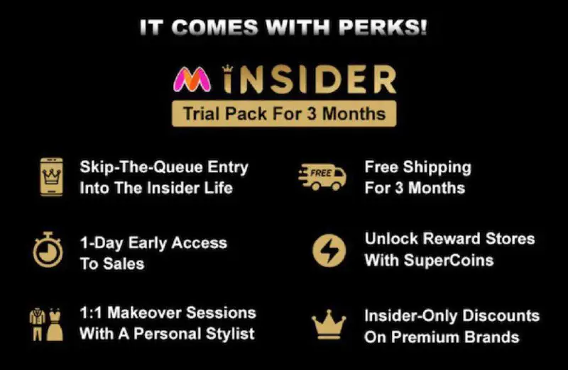 **Myntra Insider Free for 3 months.**