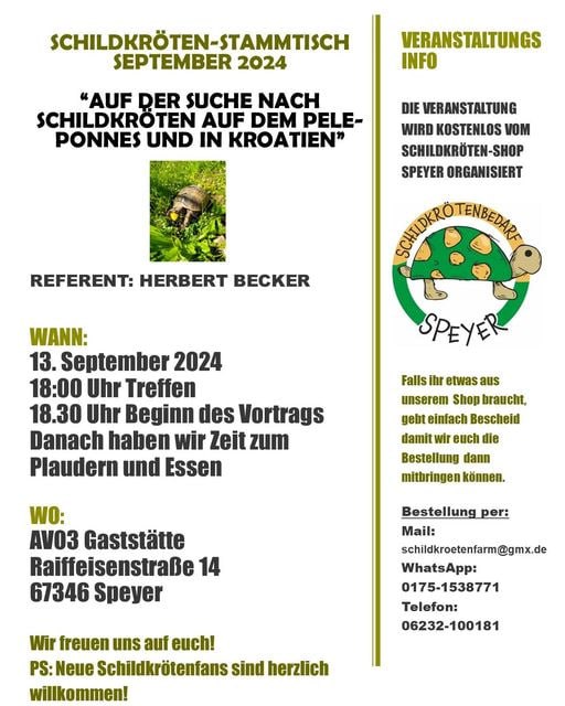 Schildkrötenstammtisch in Speyer am 13.09.2024