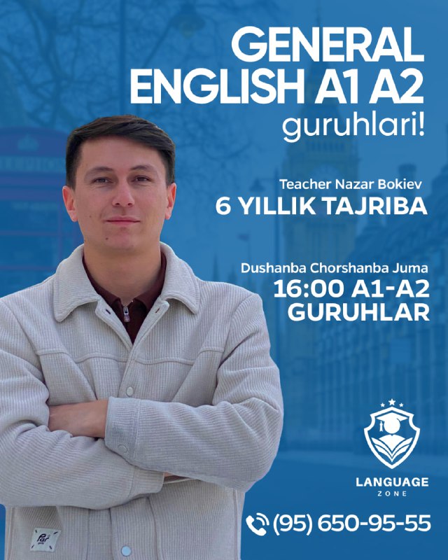 Ingliz tili yangi guruhlarga qabul boshlandi! …