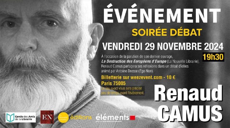 Soirée événement avec Renaud Camus !