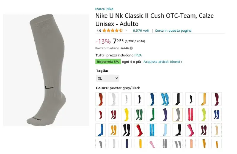 **Nike Classic II Cushion OTC, Calze …