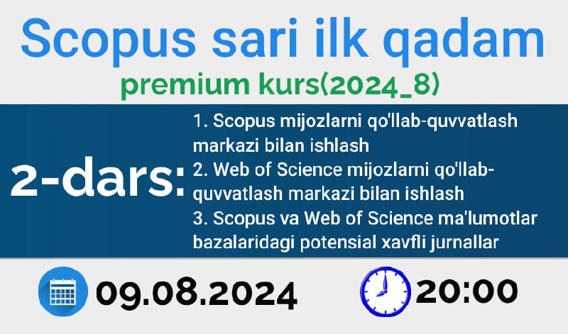 **##**[**#scopus\_web\_of\_science**](?q=%23scopus_web_of_science) *****⏳***Ertaga soat 20:00 da avgust …