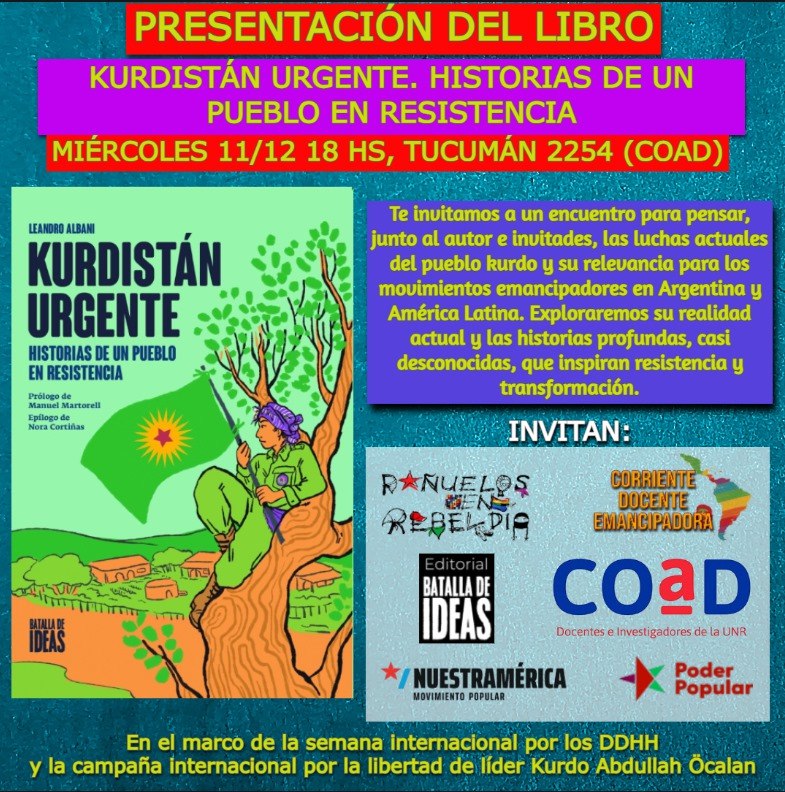 Argentina: presentan el libro “Kurdistán urgente” …