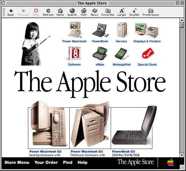 ***👩‍💻*** **1997-yildagi Apple Store ko'rinishi**