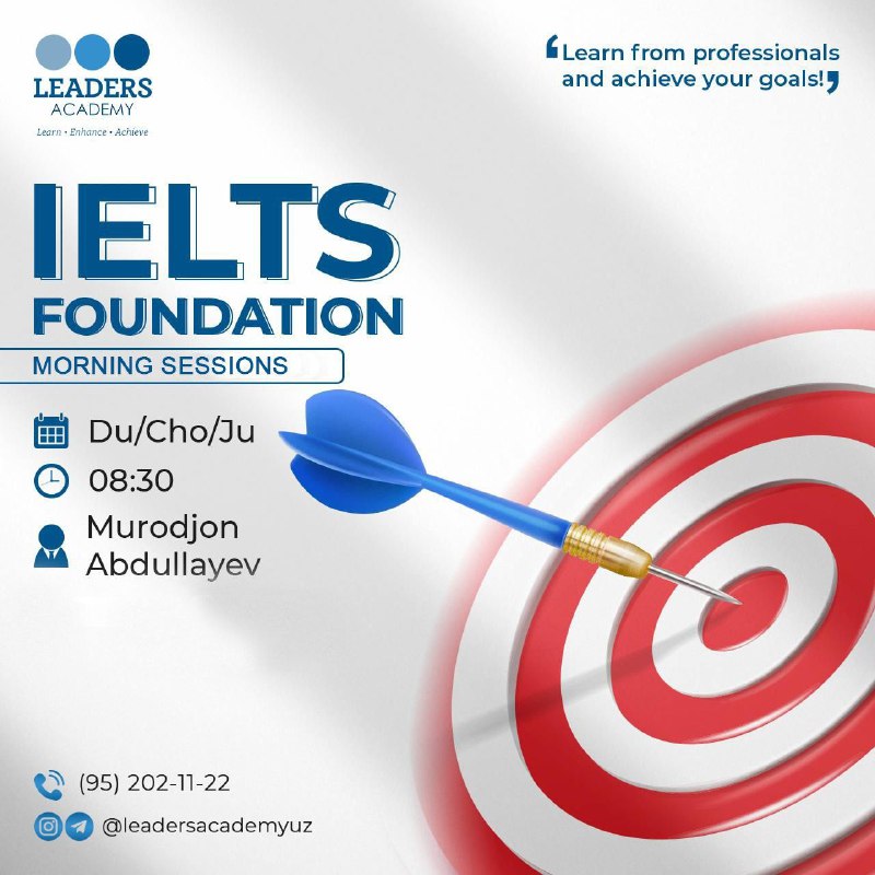 **IELTS FOUNDATION** morning classes!