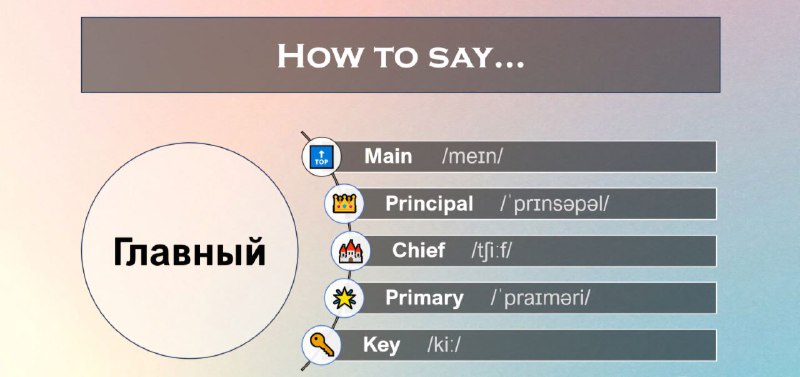 Как сказать на английском “главный”?