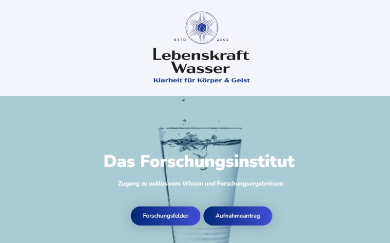 Das Institut Lebenskraft Wasser – jetzt …