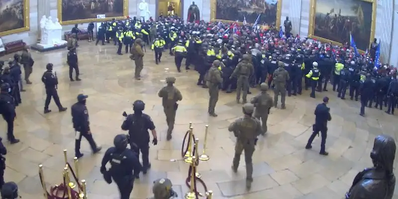 NEW: Jan 6 surveillance video shows how Capitol and DC police ambushed peaceful protesters inside the Rotunda that afternoon.