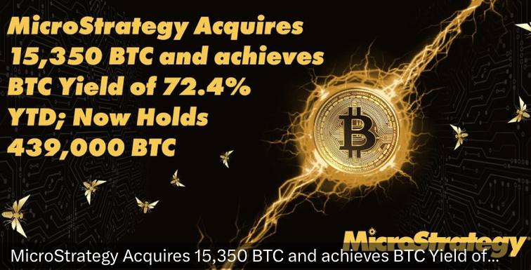 MicroStrategy has acquired 15,350 BTC for …