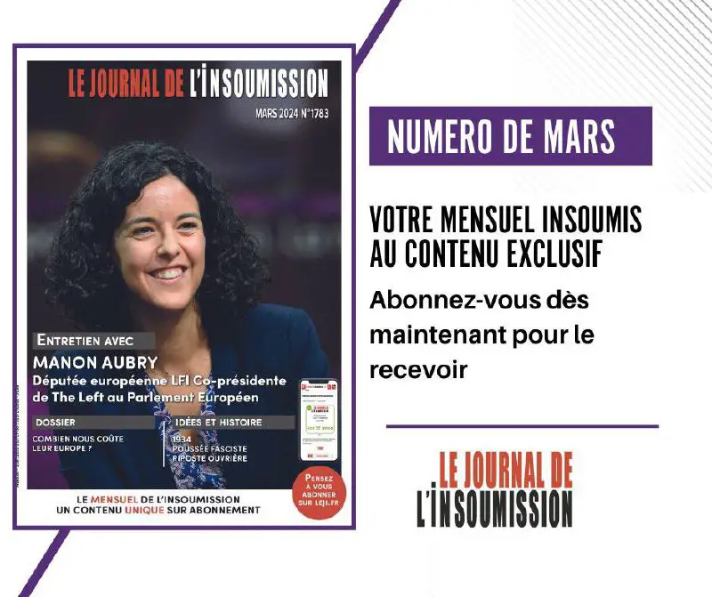 [***📣***](https://t.me/lejournaldelinsoumission)**Le numéro de mars du Journal …