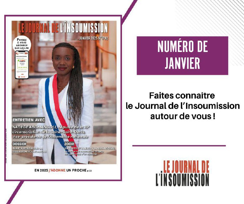 [*****📣*****](https://t.me/lejournaldelinsoumission) Le numéro de janvier du …