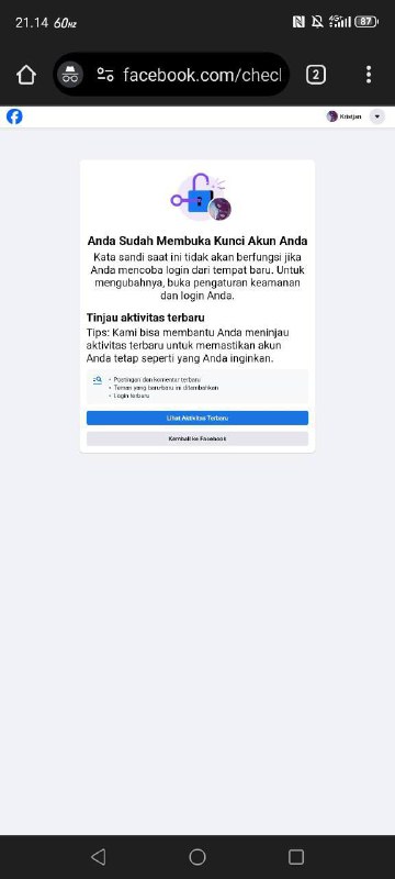 UNLOCK FACEBOOK DAN VDA GOOGLE MASIH …